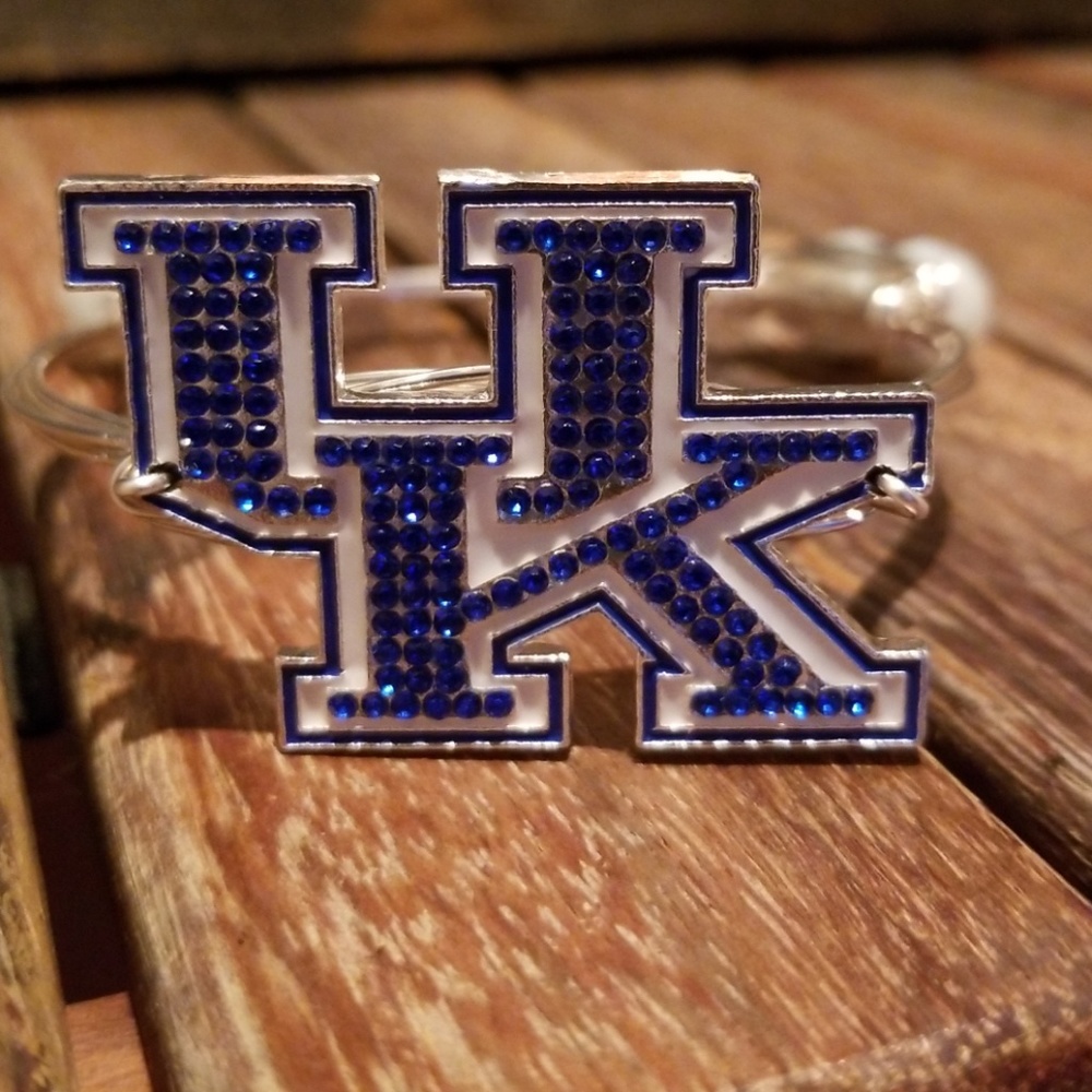 Kentucky bracelet - wire bangle silver bracelet university of kentucky - UK